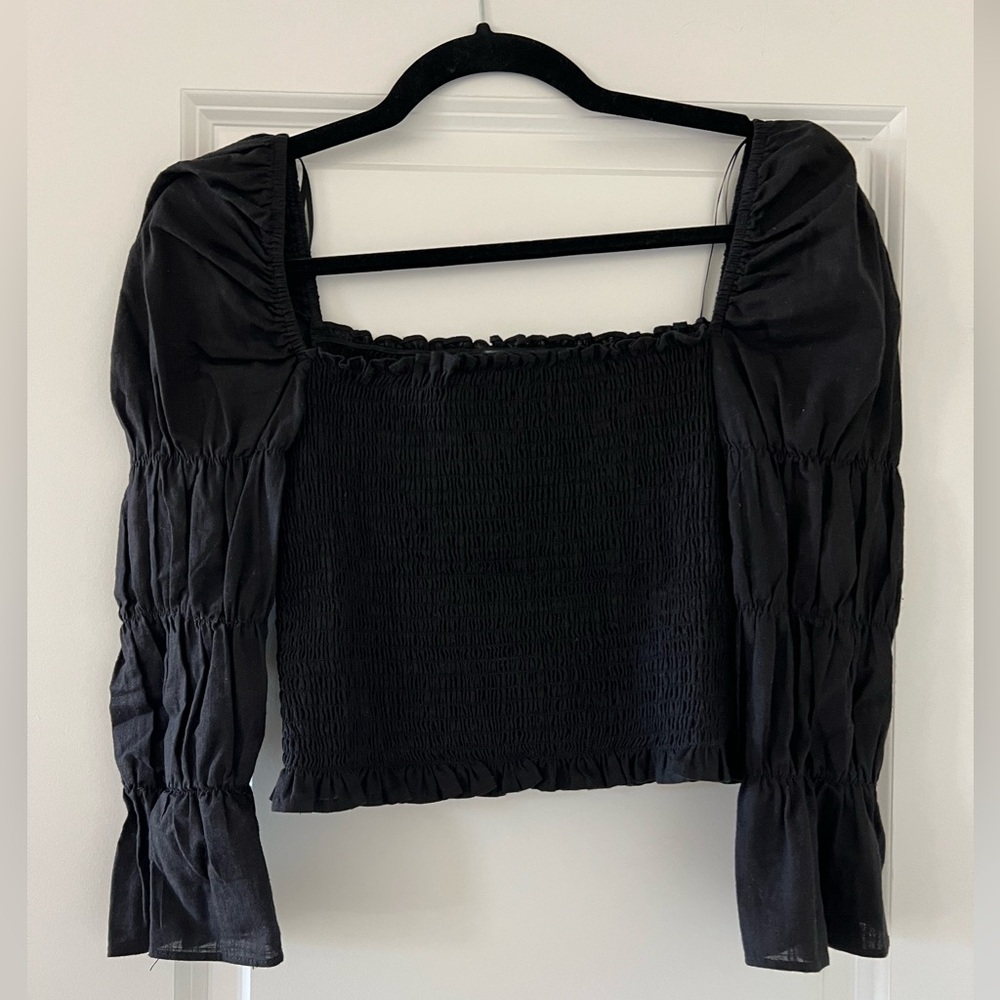 Aqua ruffle crop